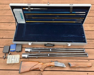 Krieghoff K80 Gold Super Scroll, 32” 12ga barrel plus 30” carrier barrel and sub gauge tubes - Image 2 of 10