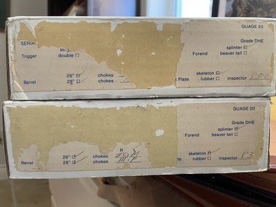 PARKER REPRO DHE 20 GA/ 20 GA- 2 BARREL SET WITH ORIGINAL WINCHESTER SHIPPING BOXES, CASE, COVER AND ACCESSORIES - Image 12 of 15