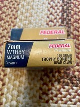 Federal Premium 7mm Weatherby mag 160 grain - 1 of 3