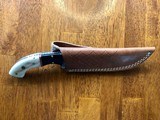 Damascus Steel Fixed skinning knife with bone handle - 2 of 8