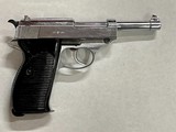 Walther P.38 Nazi Marked and Matching Nickel GI Bring Back 9mm with SS Holster - 1 of 14