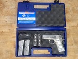 Colt Lightweight Defender in Rare 9MM Stainless Steel with original Case, Extra Grips, and 2 SS Mags