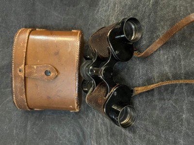 WEISS US SIGNAL CORP. WWI ERA 8X25 BINOCULARS W/ORIGINAL LEATHER CASE - Image 5 of 6