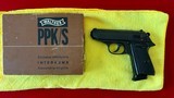 Walther W. Germany 1970,PPK/S.12 shells in total by original buyer; stored in vault.Sneaky Pete holder.380, two orig clips - 1 of 11