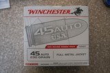 Winchester 45acp 230 Grain FMJ Brass Box of (200) Rounds - 1 of 1