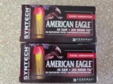 Federal American Eagle 40cal S&WSyntech 165 Grain FMJ Free Shipping - 1 of 2