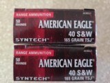 Federal American Eagle 40cal S&WSyntech 165 Grain FMJ Free Shipping - 2 of 2