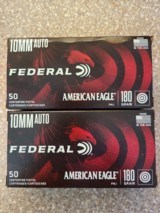 Federal 10mm Auto 180 Grain FMJ Brass Cased In Stock - 1 of 2