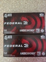 Federal 45acp 230 Grain FMJ Brass (100) Rounds - 1 of 2