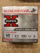 Winchester Super X 12ga #4 Shot 2 3/4" 1.25oz (25) Shells - 1 of 2