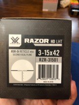 VORTEX RAZOR LHT 3-15x42 HSR-5i, NEW, Mounted only as demo.No Marks, still has ballistic strip card - 12 of 12