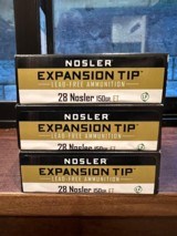 28 Nosler 150 Grain Nosler E Tip Factory Ammo 3 BOXES!!! - 1 of 1