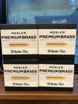 28 Nosler New Factory Unprimed Brass 4 Boxes - 1 of 1