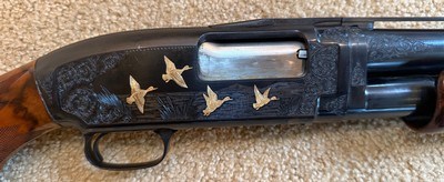 Winchester Model 12 12gauge engraved and custom exhibition wood - Image 3 of 13