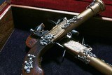 Silver Encrusted Flintlock Blunderbuss Folding Trigger Pocket Pistols  - 12 of 14