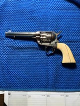 ANTIQUE COLT SINGLE ACTION ARMY .44 GREAT ACID ETCHED PANEL, ORIGINAL IVORY GRIPSNICKEL - 2 of 15