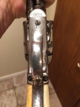 ANTIQUE COLT SINGLE ACTION ARMY .44 GREAT ACID ETCHED PANEL, ORIGINAL IVORY GRIPSNICKEL - 14 of 15