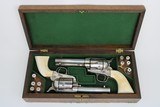 Matched Pair Colt Single Action Army 44-40 4.75" Revolvers - Bianchi Collection - Letters - Black Powder - Ivory Grips - 1 of 20