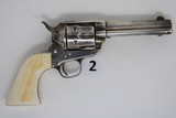 Matched Pair Colt Single Action Army 44-40 4.75" Revolvers - Bianchi Collection - Letters - Black Powder - Ivory Grips - 13 of 20