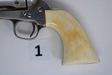 Matched Pair Colt Single Action Army 44-40 4.75" Revolvers - Bianchi Collection - Letters - Black Powder - Ivory Grips - 8 of 20