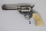 Matched Pair Colt Single Action Army 44-40 4.75" Revolvers - Bianchi Collection - Letters - Black Powder - Ivory Grips - 3 of 20