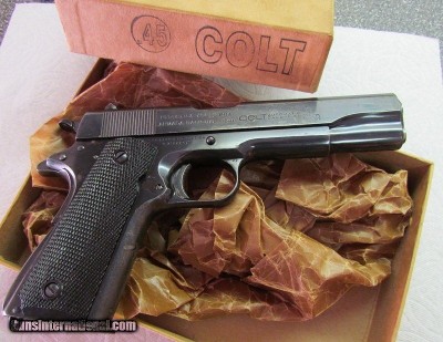 COLT MFG'D 1911 A1 1941 COLT WITH SWARTZ SAFETY RARE ONE OF 500