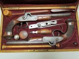 S.J. BOVY BELGIAN CASED PAIR OF PERCUSSION TARGET PISTOLS- DUELING - 1 of 15