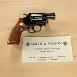 SMITH & WESSON MODEL 37 CHIEF SPECIAL AIRWEIGHT 38 SPECIAL 1 5/8" BARREL CIRCA 1969 WITH ORIGNAL BOX