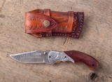 ODIN ARMS Hand-Engraved Folding Knife with Exhibition Wood Scales   - 2 of 2