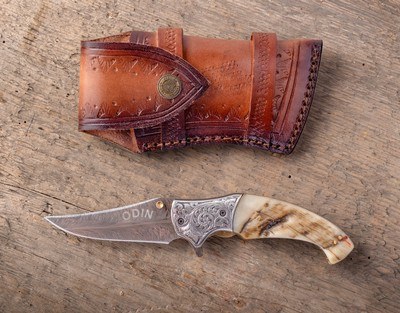 Odin Arms Custom Hand Engraved Folding Knife