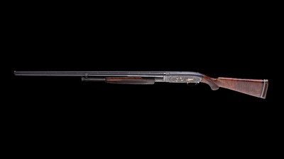 Winchester Model 12 12 Gauge 30” Vent Rib Signed Gold Inlaid Engraving 1959 - Image 10 of 12
