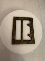Antique Brass Military Belt Buckle – Double Frame Friction Style - 1 of 2
