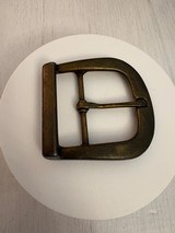 Antique Brass Single-Prong Belt Buckle - 1 of 2