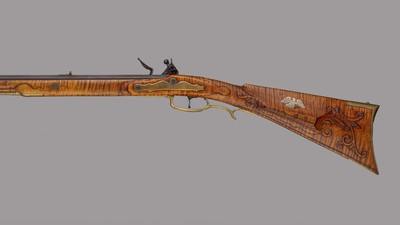 Carl Shirley Signed Plains Style Percussion Rifle33” Barrel - Image 5 of 8