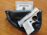 Browning Baby 25acp Nickel, Pearls, Pouch, Like New! - 1 of 10