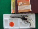 Colt SAA 44-40 Nickel 5-1/2" IVORIES w/Box, CA OK! - 1 of 12