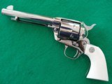 Colt SAA 44-40 Nickel 5-1/2" IVORIES w/Box, CA OK! - 2 of 12