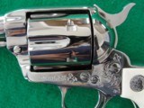 Colt SAA Factory Engraved Nickel 45 with Ivories, Box, Nice! - 9 of 10