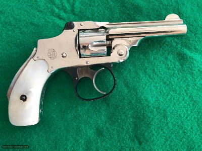 S&W Safety Hammerless 32 Nickel Mother of Pearl NICE! CA OK! - Image 3 of 10