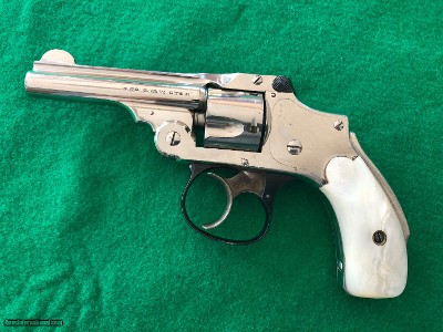 S&W Safety Hammerless 32 Nickel Mother of Pearl NICE! CA OK!