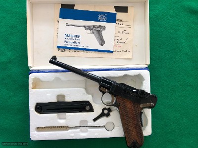 Interarms Mauser Luger 30 cal 6" w/Box, Target, Nice! CA Sale OK!
