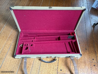 Double Rifle Trunk Case, Wood and Canvas