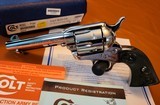 Colt Single Action Army 4.75" Barrel Bright Nickel Finish NIB - 3 of 20