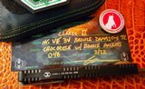 HERETIC CUSTOM CLERIC II OTF AUTO TANTO EDGE- BLACK HANDLE CROCODILE INLAY BRONZED 3V DAMASCUS BLADE S/N 048 - 6 of 9