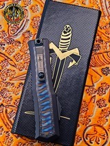 Marfione Custom Knives Atreus D/E DLC Cryo Ice Finish w/Flamed Titanium & Carbon Fiber Inlay, Carbon Fiber Button and Flamed Ti Accents - 14 of 17