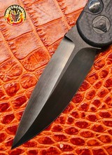 Marfione Custom LUDT Auto Carbon Fiber Handle DLC Satin Finish Carbon Fiber Inlaid Button DLC Ringed Hardware Serial #009 - 8 of 20