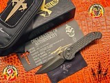 Marfione Custom LUDT Auto Carbon Fiber Handle DLC Satin Finish Carbon Fiber Inlaid Button DLC Ringed Hardware Serial #009