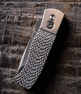 Pro-Tech Emerson Custom CQC7 Titanium Handles w/Burnt Bronze Anodized - Chad Nichols Damascus Tanto Blade - 4 of 4