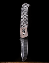 Pro-Tech Emerson Custom CQC7 Titanium Handles w/Burnt Bronze Anodized - Chad Nichols Damascus Tanto Blade - 3 of 4