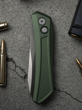 Pro-Tech Dmitry Sinkevich Oligarch Design - Green Aluminum Handle - Smoky Gray DLC MagnaCut - DS121-Green - 3 of 6
